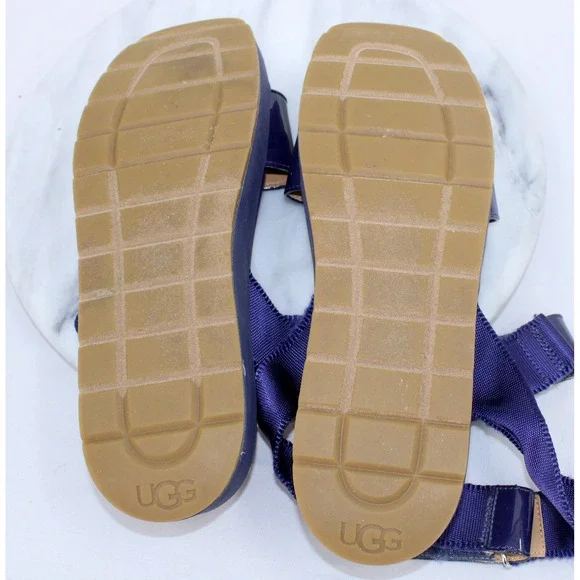 UGG LA Shores Platform Sandals Nightfall Purple Patent Leather Womens 10 - Picture 8 of 9